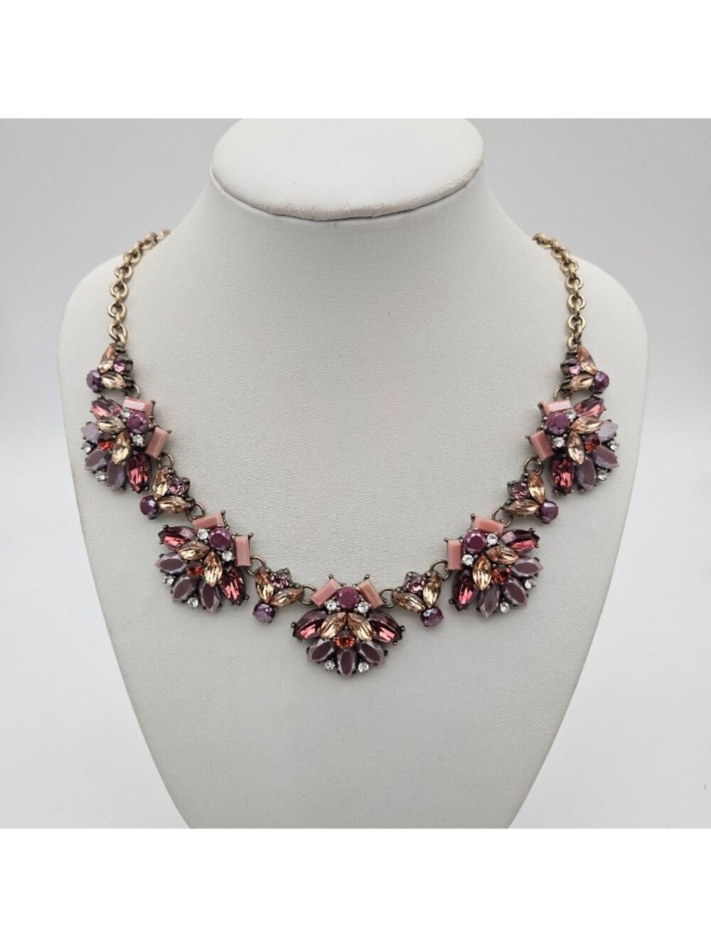 Chunky Flower Cluster Statement Necklace
